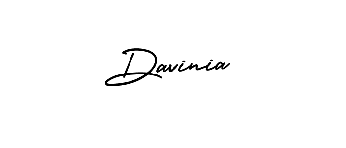 How to make Davinia name signature. Use AmerikaSignatureDemo-Regular style for creating short signs online. This is the latest handwritten sign. Davinia signature style 3 images and pictures png