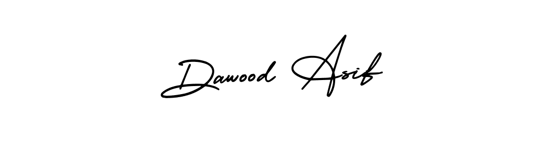 The best way (AmerikaSignatureDemo-Regular) to make a short signature is to pick only two or three words in your name. The name Dawood Asif include a total of six letters. For converting this name. Dawood Asif signature style 3 images and pictures png