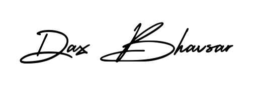 This is the best signature style for the Dax Bhavsar name. Also you like these signature font (AmerikaSignatureDemo-Regular). Mix name signature. Dax Bhavsar signature style 3 images and pictures png