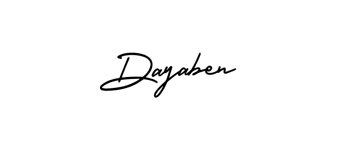 Design your own signature with our free online signature maker. With this signature software, you can create a handwritten (AmerikaSignatureDemo-Regular) signature for name Dayaben. Dayaben signature style 3 images and pictures png