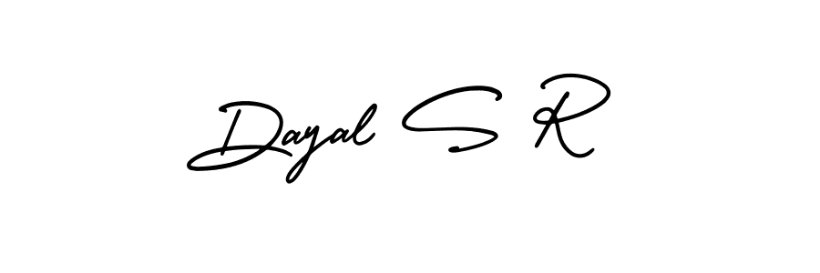 The best way (AmerikaSignatureDemo-Regular) to make a short signature is to pick only two or three words in your name. The name Dayal S R include a total of six letters. For converting this name. Dayal S R signature style 3 images and pictures png