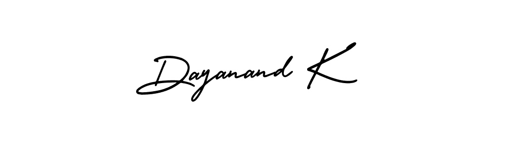 The best way (AmerikaSignatureDemo-Regular) to make a short signature is to pick only two or three words in your name. The name Dayanand K include a total of six letters. For converting this name. Dayanand K signature style 3 images and pictures png