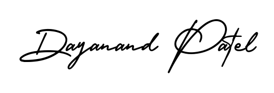 The AmerikaSignatureDemo-Regular signature style provides a bold statement for name Dayanand Patel. Designed for business owners, executives, and leaders. Dayanand Patel signature style 3 images and pictures png