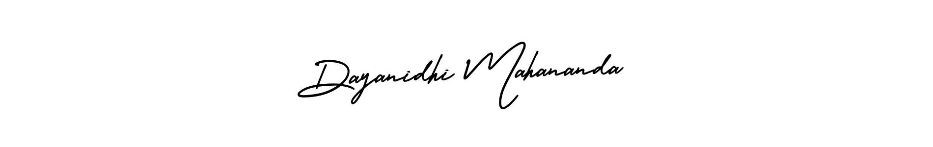 The best way (AmerikaSignatureDemo-Regular) to make a short signature is to pick only two or three words in your name. The name Dayanidhi Mahananda include a total of six letters. For converting this name. Dayanidhi Mahananda signature style 3 images and pictures png