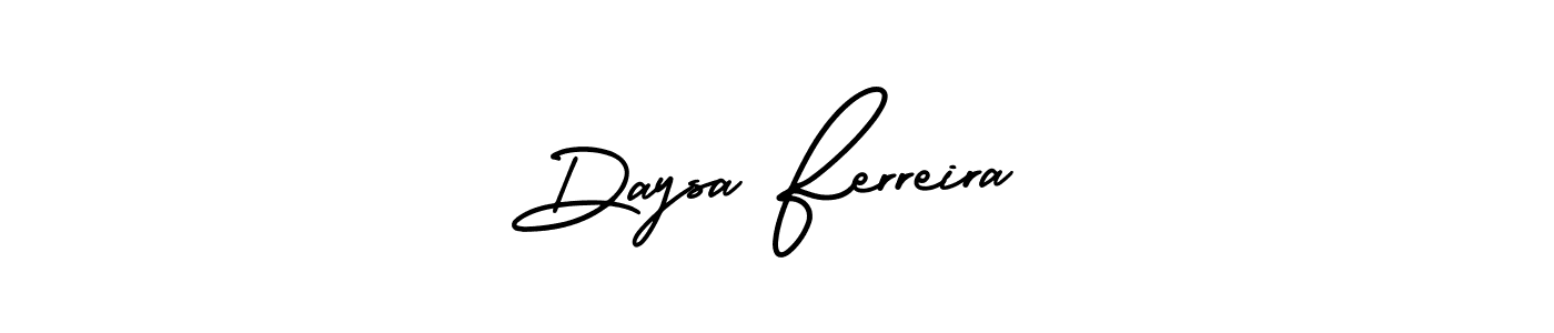 The best way (AmerikaSignatureDemo-Regular) to make a short signature is to pick only two or three words in your name. The name Daysa Ferreira include a total of six letters. For converting this name. Daysa Ferreira signature style 3 images and pictures png