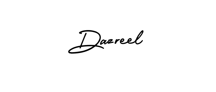 How to make Dazreel name signature. Use AmerikaSignatureDemo-Regular style for creating short signs online. This is the latest handwritten sign. Dazreel signature style 3 images and pictures png