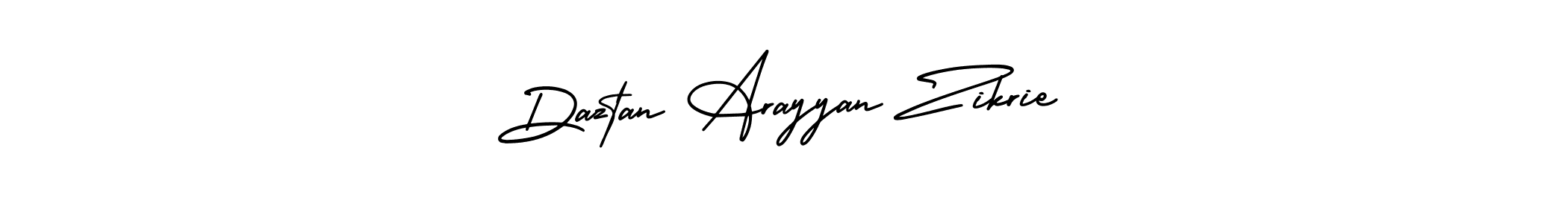 It looks lik you need a new signature style for name Daztan Arayyan Zikrie. Design unique handwritten (AmerikaSignatureDemo-Regular) signature with our free signature maker in just a few clicks. Daztan Arayyan Zikrie signature style 3 images and pictures png