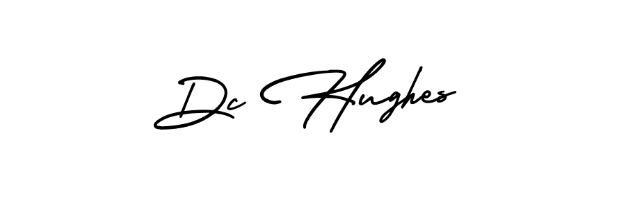 You should practise on your own different ways (AmerikaSignatureDemo-Regular) to write your name (Dc Hughes) in signature. don't let someone else do it for you. Dc Hughes signature style 3 images and pictures png