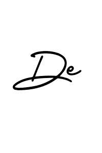 How to make De signature? AmerikaSignatureDemo-Regular is a professional autograph style. Create handwritten signature for De name. De signature style 3 images and pictures png