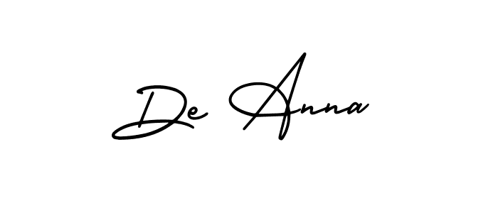 How to Draw De Anna signature style? AmerikaSignatureDemo-Regular is a latest design signature styles for name De Anna. De Anna signature style 3 images and pictures png