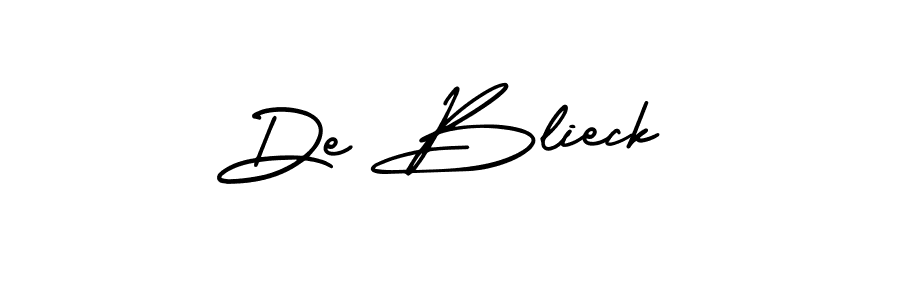 You should practise on your own different ways (AmerikaSignatureDemo-Regular) to write your name (De Blieck) in signature. don't let someone else do it for you. De Blieck signature style 3 images and pictures png