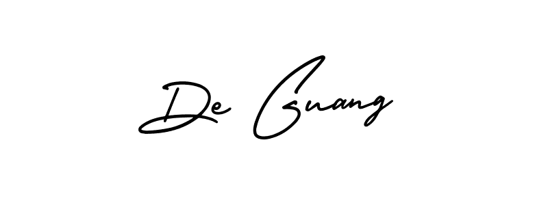 You should practise on your own different ways (AmerikaSignatureDemo-Regular) to write your name (De Guang) in signature. don't let someone else do it for you. De Guang signature style 3 images and pictures png