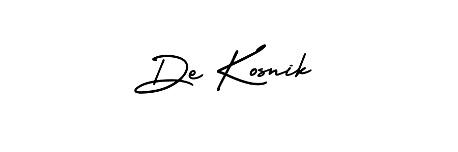 Create a beautiful signature design for name De Kosnik. With this signature (AmerikaSignatureDemo-Regular) fonts, you can make a handwritten signature for free. De Kosnik signature style 3 images and pictures png