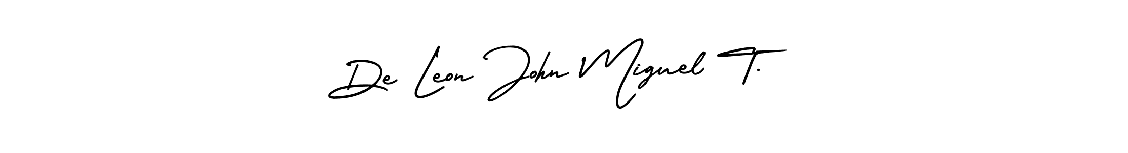 Design your own signature with our free online signature maker. With this signature software, you can create a handwritten (AmerikaSignatureDemo-Regular) signature for name De Leon John Miguel T.. De Leon John Miguel T. signature style 3 images and pictures png