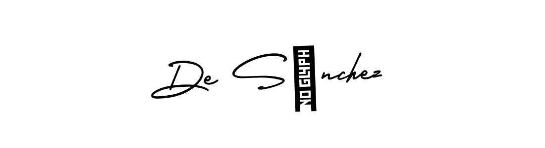 This is the best signature style for the De Sánchez name. Also you like these signature font (AmerikaSignatureDemo-Regular). Mix name signature. De Sánchez signature style 3 images and pictures png