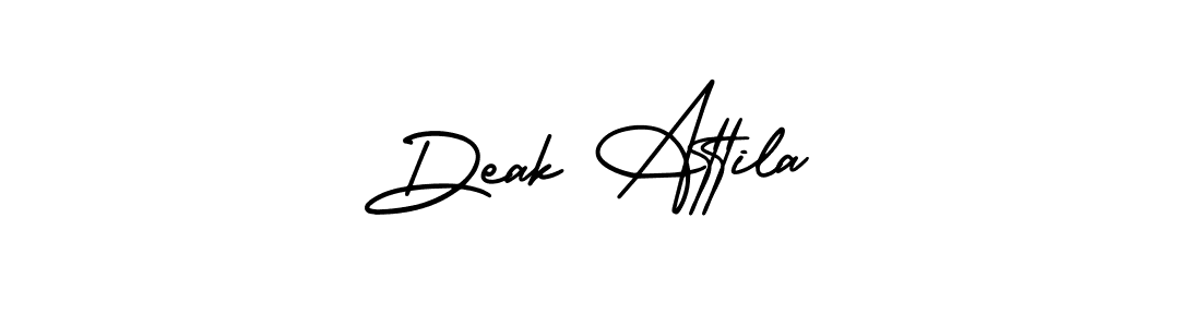 This is the best signature style for the Deak Attila name. Also you like these signature font (AmerikaSignatureDemo-Regular). Mix name signature. Deak Attila signature style 3 images and pictures png