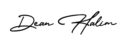 You should practise on your own different ways (AmerikaSignatureDemo-Regular) to write your name (Dean Halim) in signature. Don't let someone else do it for you. Dean Halim signature style 3 images and pictures png