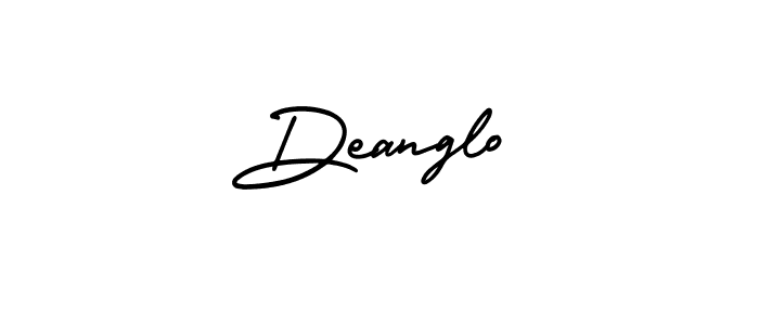 Deanglo stylish signature style. Best Handwritten Sign (AmerikaSignatureDemo-Regular) for my name. Handwritten Signature Collection Ideas for my name Deanglo. Deanglo signature style 3 images and pictures png