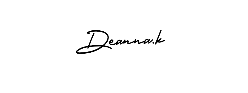 Similarly AmerikaSignatureDemo-Regular is the best handwritten signature design. Signature creator online .You can use it as an online autograph creator for name Deanna.k. Deanna.k signature style 3 images and pictures png