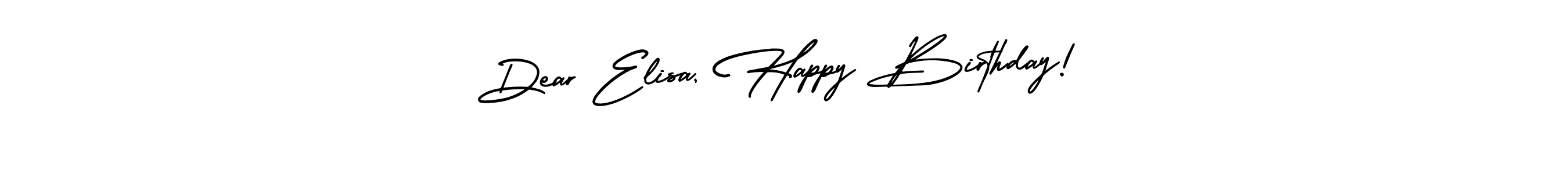 Similarly AmerikaSignatureDemo-Regular is the best handwritten signature design. Signature creator online .You can use it as an online autograph creator for name Dear Elisa, Happy Birthday!. Dear Elisa, Happy Birthday! signature style 3 images and pictures png