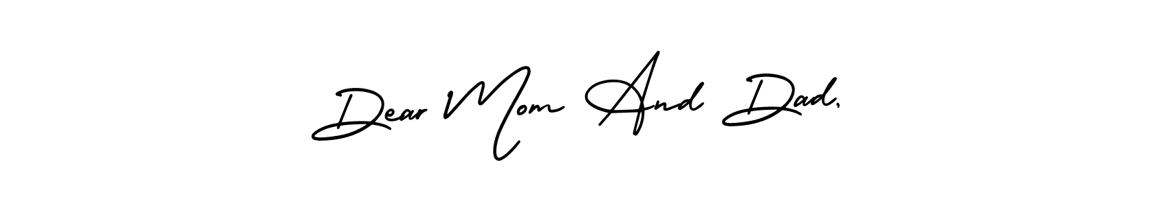 It looks lik you need a new signature style for name Dear Mom And Dad,. Design unique handwritten (AmerikaSignatureDemo-Regular) signature with our free signature maker in just a few clicks. Dear Mom And Dad, signature style 3 images and pictures png