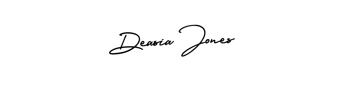 How to make Deasia Jones name signature. Use AmerikaSignatureDemo-Regular style for creating short signs online. This is the latest handwritten sign. Deasia Jones signature style 3 images and pictures png