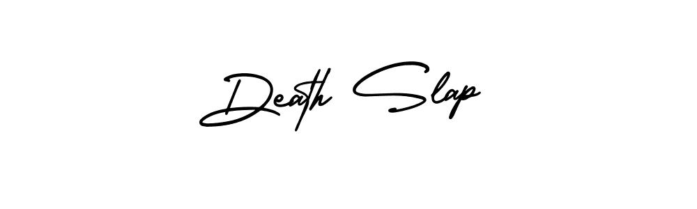 The best way (AmerikaSignatureDemo-Regular) to make a short signature is to pick only two or three words in your name. The name Death Slap include a total of six letters. For converting this name. Death Slap signature style 3 images and pictures png