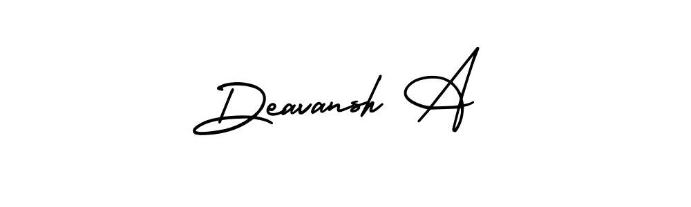 Design your own signature with our free online signature maker. With this signature software, you can create a handwritten (AmerikaSignatureDemo-Regular) signature for name Deavansh A. Deavansh A signature style 3 images and pictures png