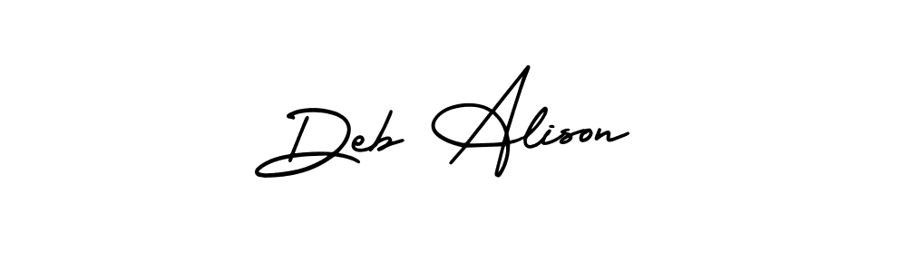 Make a beautiful signature design for name Deb Alison. With this signature (AmerikaSignatureDemo-Regular) style, you can create a handwritten signature for free. Deb Alison signature style 3 images and pictures png