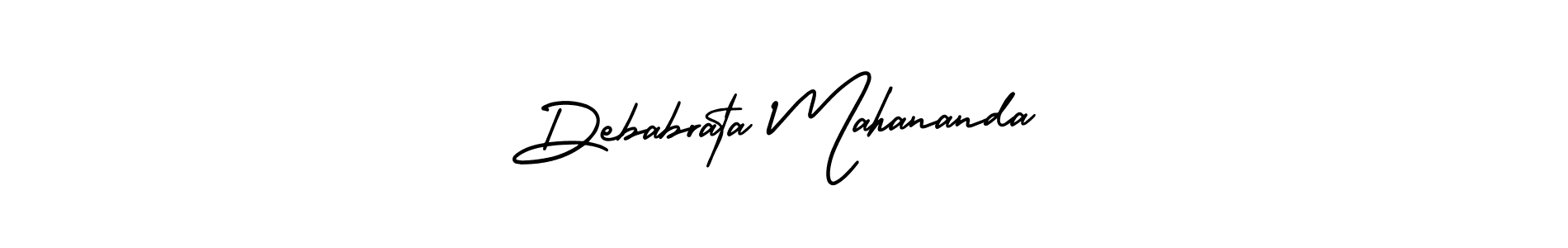 You should practise on your own different ways (AmerikaSignatureDemo-Regular) to write your name (Debabrata Mahananda) in signature. don't let someone else do it for you. Debabrata Mahananda signature style 3 images and pictures png