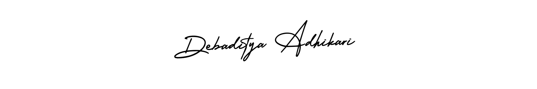 How to make Debaditya Adhikari name signature. Use AmerikaSignatureDemo-Regular style for creating short signs online. This is the latest handwritten sign. Debaditya Adhikari signature style 3 images and pictures png