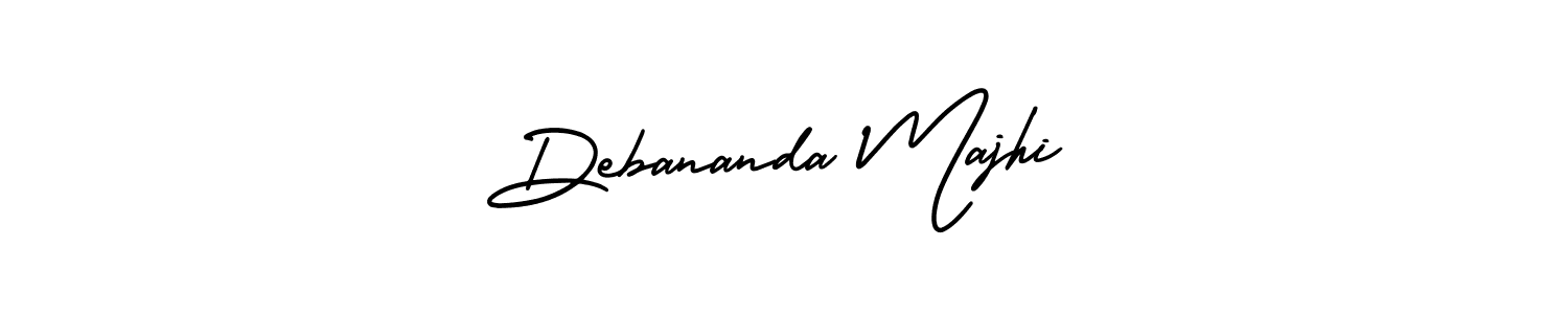You should practise on your own different ways (AmerikaSignatureDemo-Regular) to write your name (Debananda Majhi) in signature. don't let someone else do it for you. Debananda Majhi signature style 3 images and pictures png