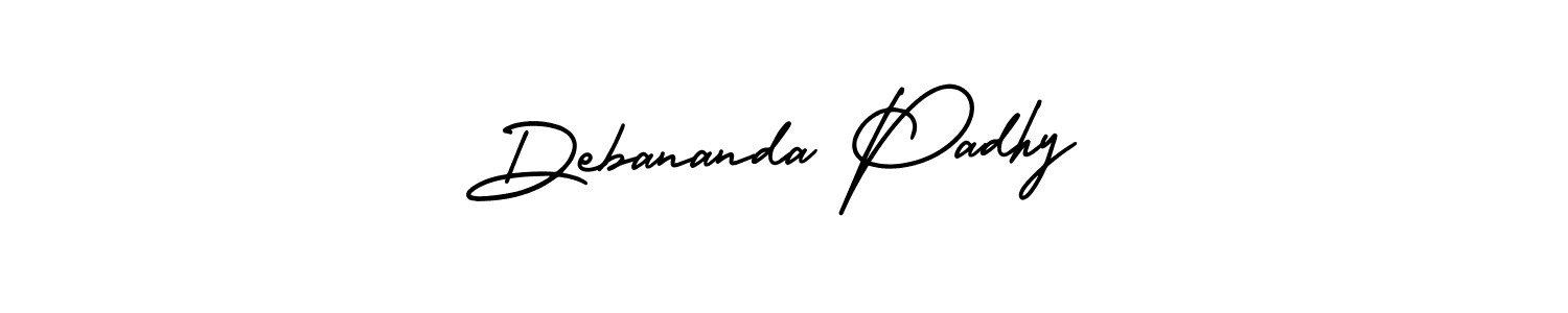 Similarly AmerikaSignatureDemo-Regular is the best handwritten signature design. Signature creator online .You can use it as an online autograph creator for name Debananda Padhy. Debananda Padhy signature style 3 images and pictures png