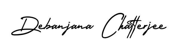 A timeless handwritten aesthetic for Debanjana Chatterjee. The AmerikaSignatureDemo-Regular font gives your signature a handcrafted feel with natural curves. Debanjana Chatterjee signature style 3 images and pictures png