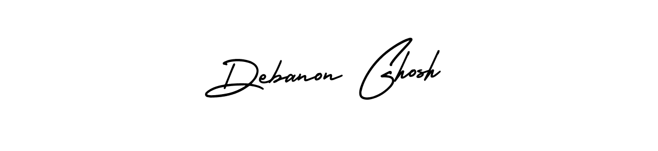 The best way (AmerikaSignatureDemo-Regular) to make a short signature is to pick only two or three words in your name. The name Debanon Ghosh include a total of six letters. For converting this name. Debanon Ghosh signature style 3 images and pictures png