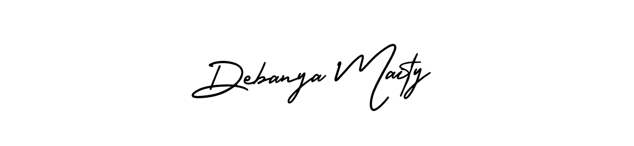 This is the best signature style for the Debanya Maity name. Also you like these signature font (AmerikaSignatureDemo-Regular). Mix name signature. Debanya Maity signature style 3 images and pictures png