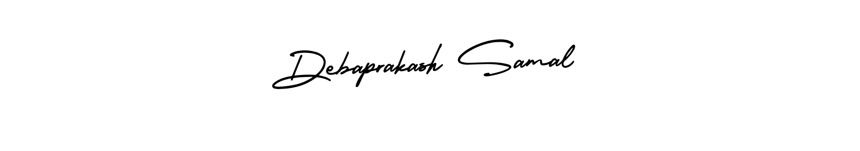 The best way (AmerikaSignatureDemo-Regular) to make a short signature is to pick only two or three words in your name. The name Debaprakash Samal include a total of six letters. For converting this name. Debaprakash Samal signature style 3 images and pictures png