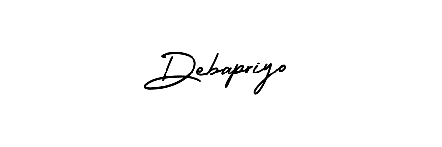 How to Draw Debapriyo signature style? AmerikaSignatureDemo-Regular is a latest design signature styles for name Debapriyo. Debapriyo signature style 3 images and pictures png