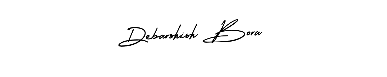 AmerikaSignatureDemo-Regular is a professional signature style that is perfect for those who want to add a touch of class to their signature. It is also a great choice for those who want to make their signature more unique. Get Debarshish Bora name to fancy signature for free. Debarshish Bora signature style 3 images and pictures png