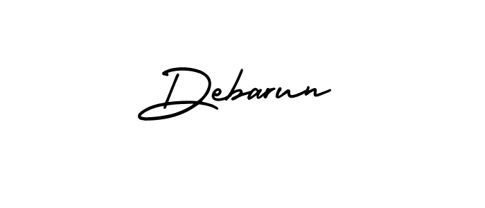 Debarun stylish signature style. Best Handwritten Sign (AmerikaSignatureDemo-Regular) for my name. Handwritten Signature Collection Ideas for my name Debarun. Debarun signature style 3 images and pictures png