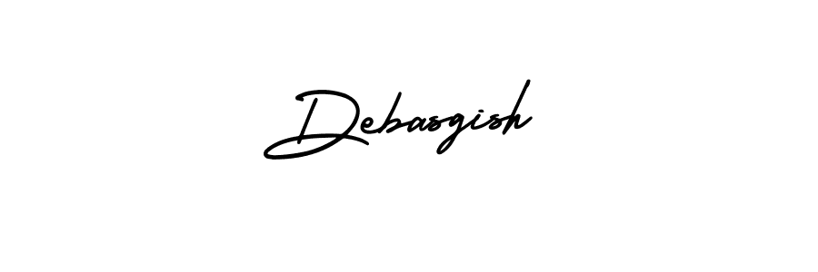 The best way (AmerikaSignatureDemo-Regular) to make a short signature is to pick only two or three words in your name. The name Debasgish include a total of six letters. For converting this name. Debasgish signature style 3 images and pictures png