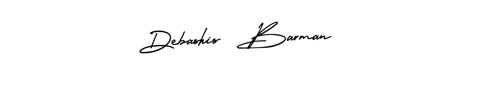 The best way (AmerikaSignatureDemo-Regular) to make a short signature is to pick only two or three words in your name. The name Debashis  Barman include a total of six letters. For converting this name. Debashis  Barman signature style 3 images and pictures png