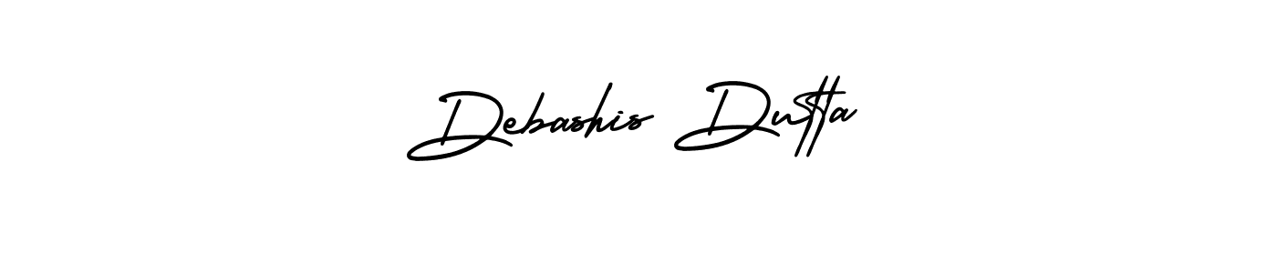 The best way (AmerikaSignatureDemo-Regular) to make a short signature is to pick only two or three words in your name. The name Debashis Dutta include a total of six letters. For converting this name. Debashis Dutta signature style 3 images and pictures png