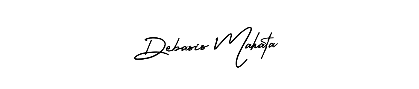 The best way (AmerikaSignatureDemo-Regular) to make a short signature is to pick only two or three words in your name. The name Debasis Mahata include a total of six letters. For converting this name. Debasis Mahata signature style 3 images and pictures png