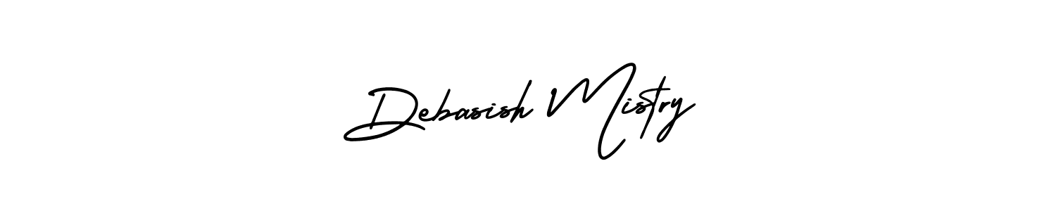 You should practise on your own different ways (AmerikaSignatureDemo-Regular) to write your name (Debasish Mistry) in signature. don't let someone else do it for you. Debasish Mistry signature style 3 images and pictures png