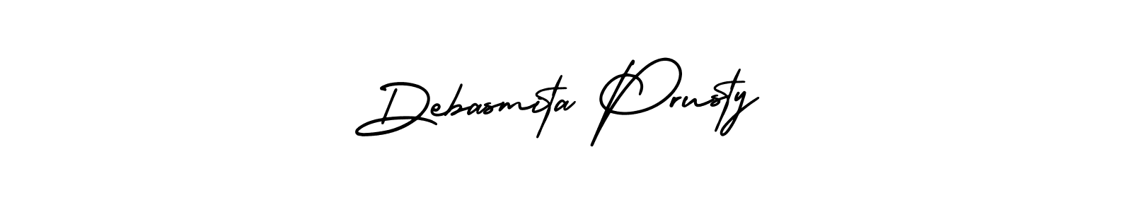 You should practise on your own different ways (AmerikaSignatureDemo-Regular) to write your name (Debasmita Prusty) in signature. don't let someone else do it for you. Debasmita Prusty signature style 3 images and pictures png