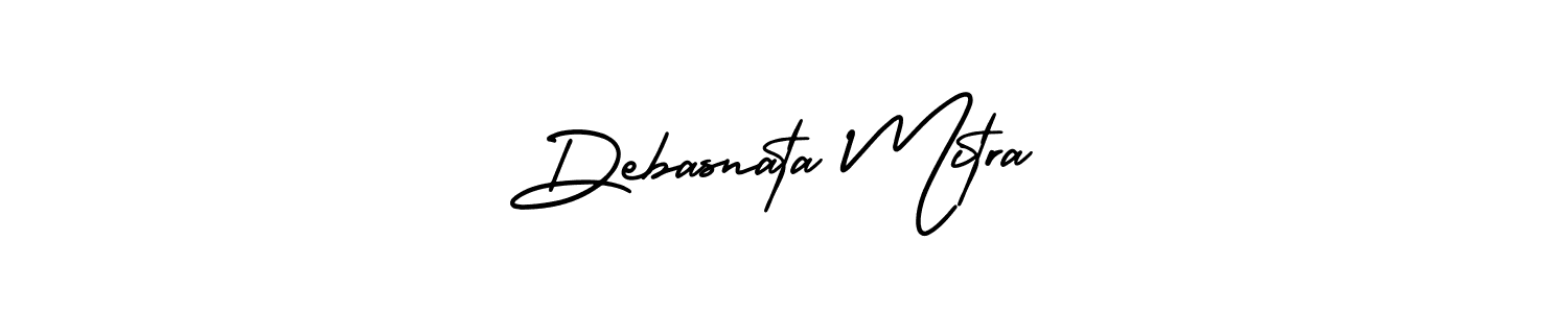 You should practise on your own different ways (AmerikaSignatureDemo-Regular) to write your name (Debasnata Mitra) in signature. don't let someone else do it for you. Debasnata Mitra signature style 3 images and pictures png