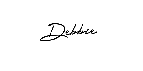 if you are searching for the best signature style for your name Debbie. so please give up your signature search. here we have designed multiple signature styles  using AmerikaSignatureDemo-Regular. Debbie signature style 3 images and pictures png