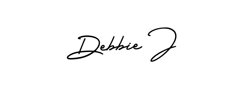 Use a signature maker to create a handwritten signature online. With this signature software, you can design (AmerikaSignatureDemo-Regular) your own signature for name Debbie J. Debbie J signature style 3 images and pictures png