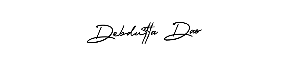 The best way (AmerikaSignatureDemo-Regular) to make a short signature is to pick only two or three words in your name. The name Debdutta Das include a total of six letters. For converting this name. Debdutta Das signature style 3 images and pictures png